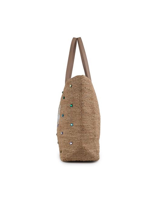 Borsa Raffia City Strass Mc2 Saint Barth | RAFFIA CITY03983H STRASS MULTIC 11 EMB